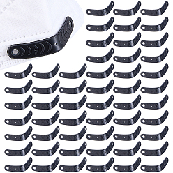 Black Plastic Mask Findings, Oval, Black, 71x11.5x3mm, Hole: 3.5mm