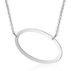 Letter O Не тускнеет 201 ожерелья с инициалами из нержавеющей стали, с кабельными цепями, буквы, letter.o, 17.3~18.3 дюйм (44~46.5 см) x 1.5 мм, lettero: 37x22.5x1 мм