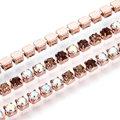 Светло-Персиковый Железо горный хрусталь чашка цепи, с катушкой, светлый персик, 2x2x2 мм, около 30.00 футов (9.14 м) / рулон