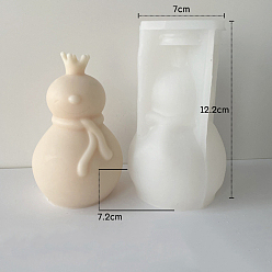 Снеговик Свеча своими руками пищевая силиконовая форма, для изготовления свечей, снеговик, 7x7.2x12.2 см