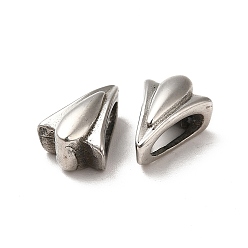 Stainless Steel Color Non-Tarnish 304 Stainless Steel Snap on Bails, Closed Loop Pendant Bail, Rocket Shape, Stainless Steel Color, 12x8.5x6mm, Hole: 7x3mm