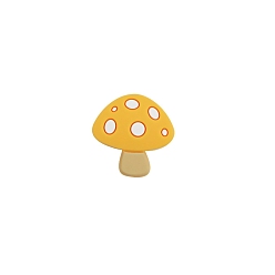 Gold Food Grade Silicone Focal Beads, Mushroom, Gold, 29x29mm