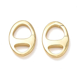 Real 18K Gold Plated Brass Gate Ring Clasp
s, Oval, Real 18K Gold Plated, 16x11x2.5mm, Hole: 6x4mm