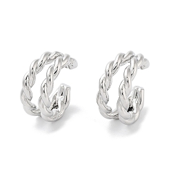 Платина Покрытие стойки латунное кольцо-манжета, без кадмия и без свинца, долговечный, платина, 15x7x15.5 мм