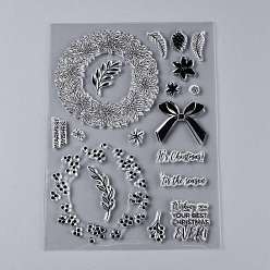 Christmas Wreath Пластиковые штампы, для diy scrapbooking, фотоальбом декоративный, изготовление карт, штампы, Рождественский тематический паттерн, 200~218x150~156x3 мм