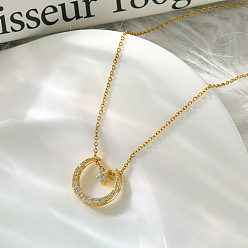 Луна Ожерелья из сплава со стразами и кристаллами для женщин, золотые, луна, 17.72 дюйм (45 см)