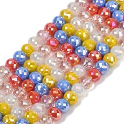 (52) Непрозрачная лаванда Стеклянные бусины с гальваническим покрытием , рондель, граненые, разноцветные, 8x6~6.5 мм, отверстие : 1.2~1.5 мм, около 45~48 шт / нитка, 11.30~12.09'' (28.7~30.7 см)