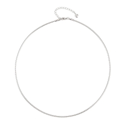 Platinum 2MM Round Brass Chain Necklace Making, for Pendant and Charms, Platinum, 17.32 inch(44cm)