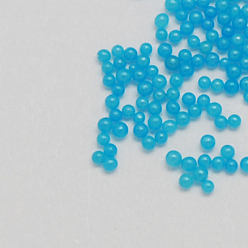 Deep Sky Blue Glass Caviar Nail Beads, Micro Beads, No Hole, Transparent Colours, Deep Sky Blue, 0.4~0.6mm