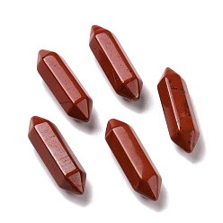 Red Jasper Natural Red Jasper Healing Stones, Reiki Energy Balancing Meditation Therapy Wand, No Hole, Faceted, Double Terminated Points, 22~23x6x6mm