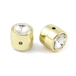 Crystal Rack Plating Alloy Beads, with Rhinestone, Tube, Crystal, 11x11mm, Hole: 1.6mm