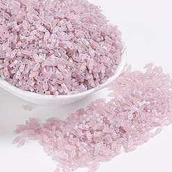 (QTL142FR) Matte Transparent Smoky Amethyst AB Миюки четверть бусины тила, японский бисер, 2-луночное, (qtl 142 fr) матовый прозрачный дымчатый аметист ab, 5x1.2x1.9 мм, Отверстие : 0.8 мм , около 2400 шт / 50 г