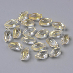 Gold Transparent lackiert Glas-Anhänger, mit Glitzerpulver, Knospe, Gold, 15x8.5x7.5 mm, Bohrung: 1.2 mm