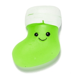 Green Yellow Christmas Theme Sock Shape Stress Toy, Funny Fidget Sensory Toy, for Stress Anxiety Relief, Green Yellow, 40x32x12mm