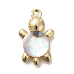 Прозрачный Подвески из акрилового сплава, золотые, черепахи, прозрачные, 22x13.5x6.5~6.8 мм, отверстие : 1.6 мм