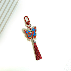 Красный Пластиковые бабочки подвесные украшения, подвеска-кисточка для рюкзака, брелок, украшения, красные, 115 мм