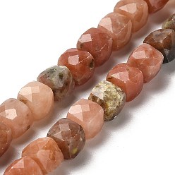 Plum Blossom Jasper Натуральные нити из яшмы в цвету сливы, граненые, кубические, 6.5~7.5x6.5~7.5x6.5~7.5 мм, отверстие : 1.2 мм, около 57~58 шт / нитка, 15.35~15.55 дюйм (39~39.5 см)