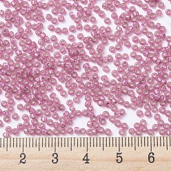 (RR645) Dyed Dark Rose Silverlined Alabaster MIYUKI Round Rocailles Beads, Japanese Seed Beads, (RR645) Dyed Dark Rose Silverlined Alabaster, 11/0, 2x1.3mm, Hole: 0.8mm, about 1100pcs/bottle, 10g/bottle