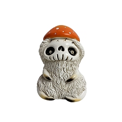 Темно-Оранжевый Фигурка из смолы с грибом и черепом, украшение сада на открытом воздухе, украшения из смолы, темно-оранжевый, 47x60x90 мм