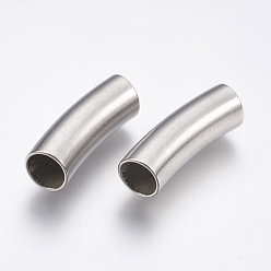Stainless Steel Color Tarnish Resistant 304 Stainless Steel Tube Beads, Stainless Steel Color, 24x8mm, Hole: 7mm