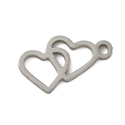 Нержавеющая Сталь Цвет 304 прелести нержавеющей стали, сердце, цвет нержавеющей стали, 12x7x1 мм, отверстие : 1.2 мм