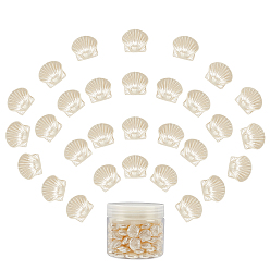 White ABS Plastic Imitation Pearl Beads, Shell Shape, White, 14.5x16x7.5mm, Hole: 1.2mm, about 110pcs/100g, 100g/box