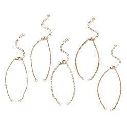 Золотой 304 изготовление браслетов из звеньев нержавеющей стали, золотые, 6.50~6.69 дюйм (16.5~17 см)