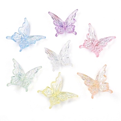 (52) Непрозрачная лаванда Цвет AB прозрачный акриловый бисер, бабочка, разноцветные, 25x24.5x8 мм, отверстие : 1.2 мм, Около 580 шт / 500 г