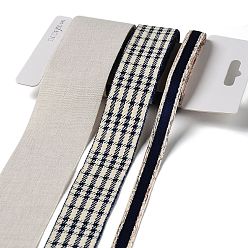 (52) Непрозрачная лаванда 9 ярдов 3 стилей полиэфирной ленты, для поделок своими руками, бантики для волос и украшение подарка, черно-серая цветовая палитра, разноцветные, 3/8~1-5/8 дюйм(10~40мм) около 3 ярдов/стиль