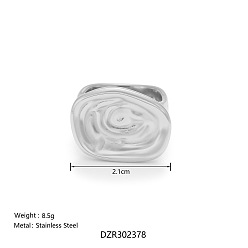 Oval 304 палец кольца из нержавеющей стали, цвет нержавеющей стали, овальные, размер США 7 (17.3 мм)