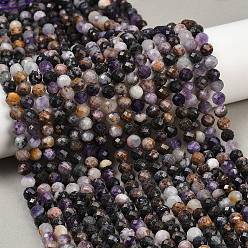 Флюорит Природного флюорита бисер нитей, граненые круглые, 6.5 мм, отверстие : 0.8 мм, около 63 шт / нитка, 14.96'' (38 см)