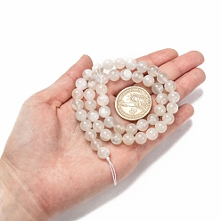 White Moonstone Natural White Moonstone Beads Strands, Round, 8mm, Hole: 1mm, about 50pcs/strand, 15.7 inch(40cm)