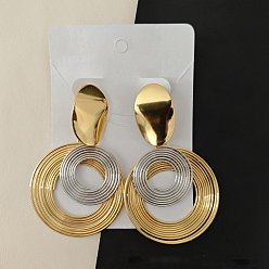 Платиновый & Золотой Двухцветные спиральные вихревые серьги-кольца из нержавеющей стали, платиной и золотом, 304 мм