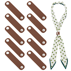 Сиена Зажимы для шарфа из искусственной кожи, овальные зажимы для шарфа, С кнопкой щелчка, цвет охры, 83x19.5x4.5 мм