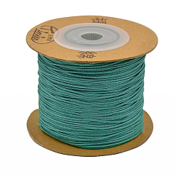 Dark Sea Green Eco-Friendly Dyed Nylon Threads, String Threads Cords, Dark Sea Green, 0.4mm, about 164.04 yards(150m)/roll