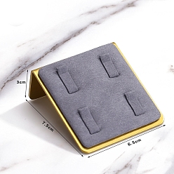 Светло-серый Бархатные кольца отображения, прямоугольные, светло-серый, 7.5x6.5x3 см