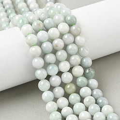 Бирманский Нефрит Бусы из натурального мьянманского жадеита, круглые, 8~8.5 мм, отверстие : 0.8 мм, около 48 шт / нитка, 14.96~15.04''' (38~38.2 см)