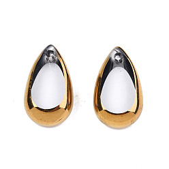 Dark Goldenrod Electroplated Glass Charms, Edge Plated, Teardrop, Dark Goldenrod, 14x8x4mm, Hole: 1mm