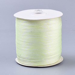 Light Yellow Nylon Ribbons, with Sparkle Metallic Cord, for Gift Package, Party Wedding Decoration, Light Yellow, 1/8 inch(3.5mm) , about 500yards/roll(457.2m/roll)