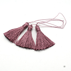 Rosy Brown Nylon Thread Tassel Big Pendant Decorations, Rosy Brown, 43x6mm
