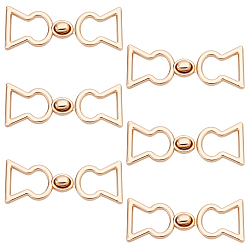 Золотой 6шт. застежки-кнопки из сплава, клипсы для изготовления cheongsam, золотые, 70x22x3 мм, внутренний диаметр: 21x16 мм