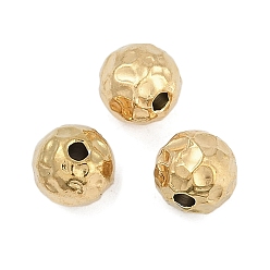 Золотой Текстурированные 316 хирургические бусины из нержавеющей стали, круглые, ионное покрытие (ip), золотые, 7.5x8x8 мм, отверстие : 1.6 мм