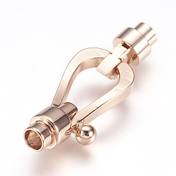 Розовое Золото 304 сгиб из нержавеющей стали, розовое золото , 36x13x7 мм, отверстие : 4 мм
