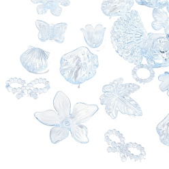 Светло-Синий Наборы для изготовления ювелирных изделий своими руками, включая прозрачные акриловые бусины, звенья, подвески, кабошоны и колпачки для бусин, разнообразные, голубой, 9~24x8~31x2~11 мм, отверстие : 1.4~2.2 мм