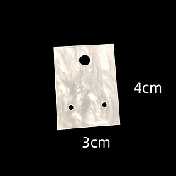 Rectangle 10карточки для демонстрации ювелирных изделий из акрила, карточка для держателя сережек с водной рябью, цветочный белый, прямоугольные, 4x3 см