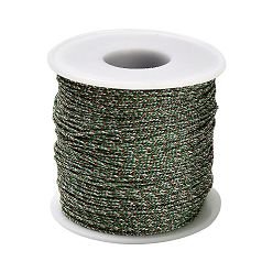 Зеленый 100m плетеные полиэфирные шнуры, для изготовления ювелирных изделий, круглые, зелёные, 1 мм, около 109.36 ярдов (100 м) / рулон