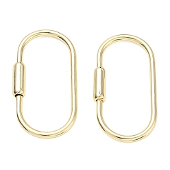 Echt 18 k vergoldet Messing-Verriegelungskarabiner, ellipsenförmige, cadmiumfrei und bleifrei, echt 18 k vergoldet, echt 18 k vergoldet, 49x24x2.7 mm, Bohrung: 15 mm