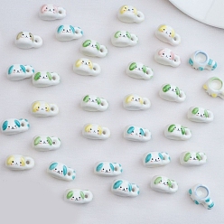 Собака Фарфора ручной работы подвески, форма чашки, собака, 19x28x13.5 мм, отверстие : 3.5 мм