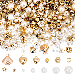 Золотой Наборы для находки бисера своими руками, в том числе акриловые бусины, пластиковые бусины и подвески ccb, Латунные бусины разделители для поставки стразов, золотые, 4 мм, отверстие : 1 мм