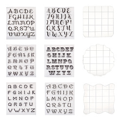 Letter Silicone Stamps, for DIY Scrapbooking, Photo Album Decorative, Cards Making, with Acrylic Stamping Blocks Tools, Letter Pattern, 180x140x3mm, 1pc/style, 6styles, 6pcs/set